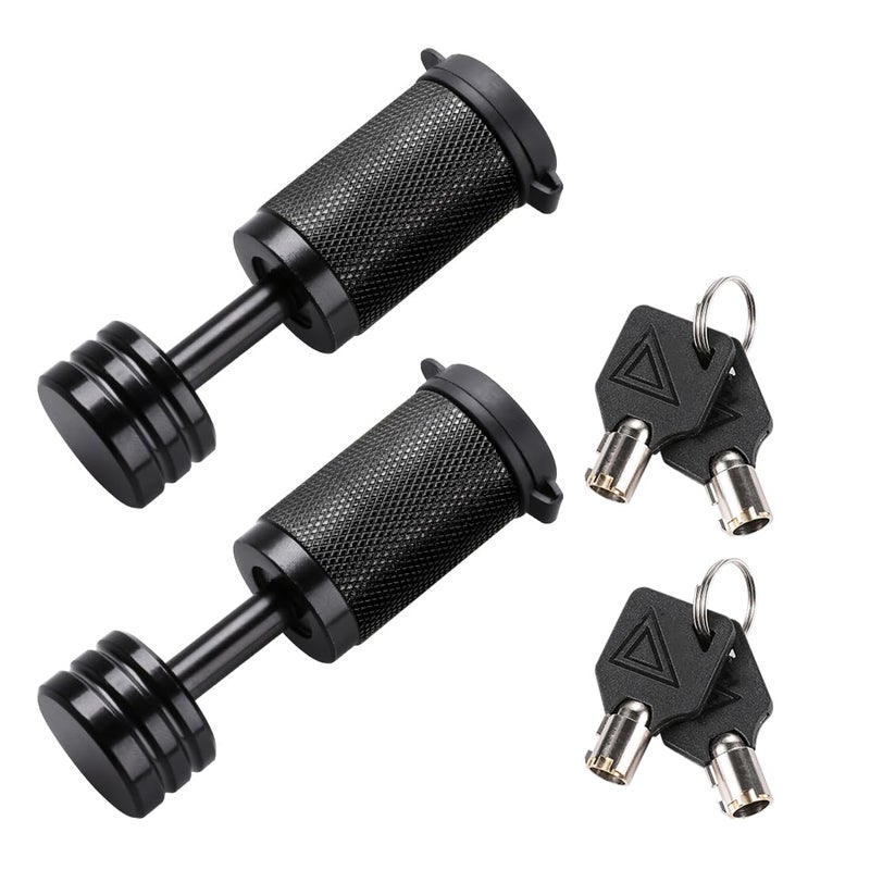 CZC AUTO Trailer Tongue Coupler Lock, Dia 1/4 Inch, 7/8 Inch Span Fits Latch-Type Coupler for Towing Boat Truck RV Car Trailer (2 Pack Keyed Alike) - Image 1